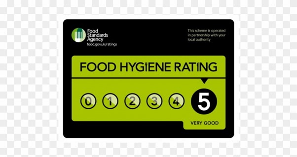 5 star food rating awarded October 2022